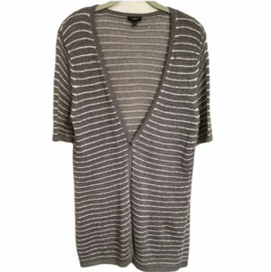 Talbots gray knit long cardigan